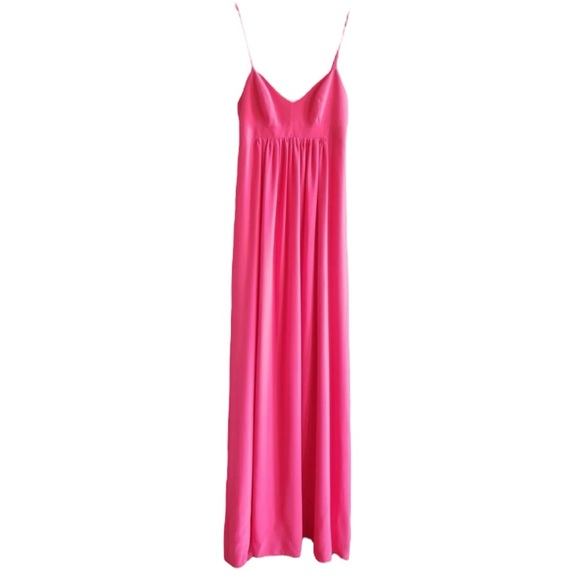 Amanda Uprichard Women’s Long 100% Silk Maxi Flowy Dress Pink XS Gown Nordstrom - Picture 4 of 8
